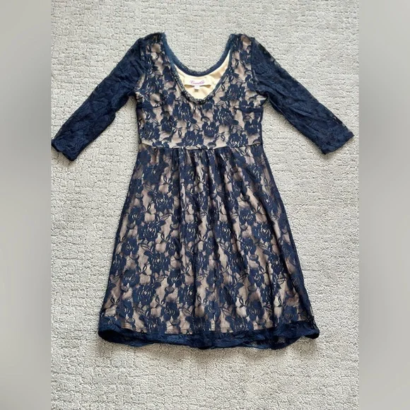 Emmelee For F.C. Dresses | Francescas Navy Blue Dress - Size: S | Color: Blue/Cream | Size: S | Thedallasdrop's Closet